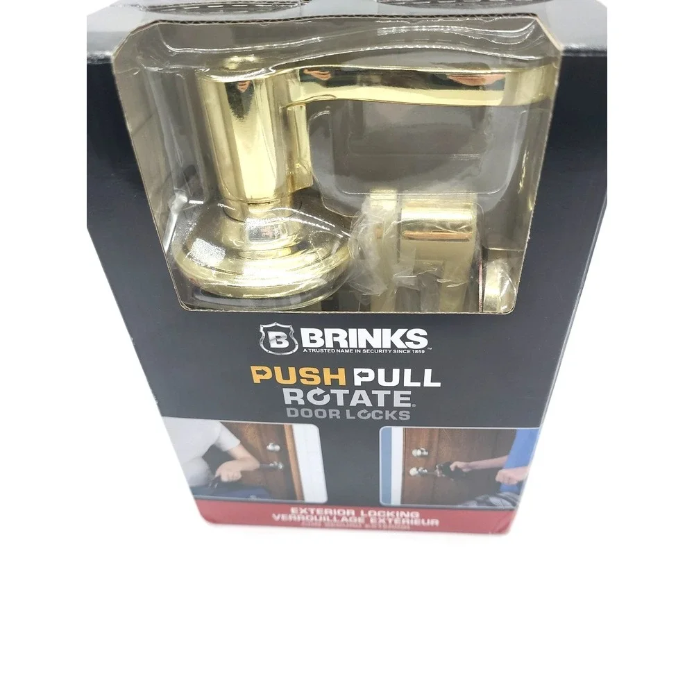 Brinks Glenshaw Polished Brass Push Pull Rotate Entry‎ Lever Lock 23014-105